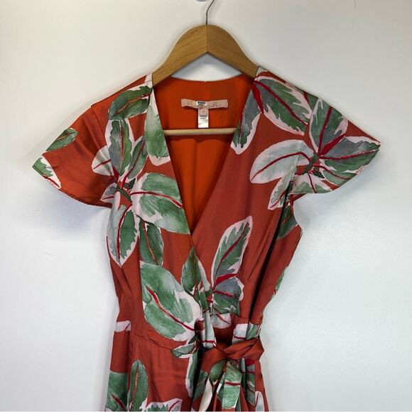 Hutch Britton Satin Mini Wrap dress orange multicolor - S - Picture 4 of 13